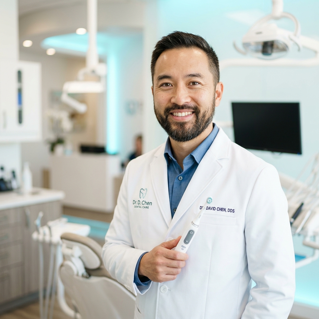 Dr. Marcus Vance holding toothbrush